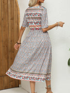 Robe bohème col rond