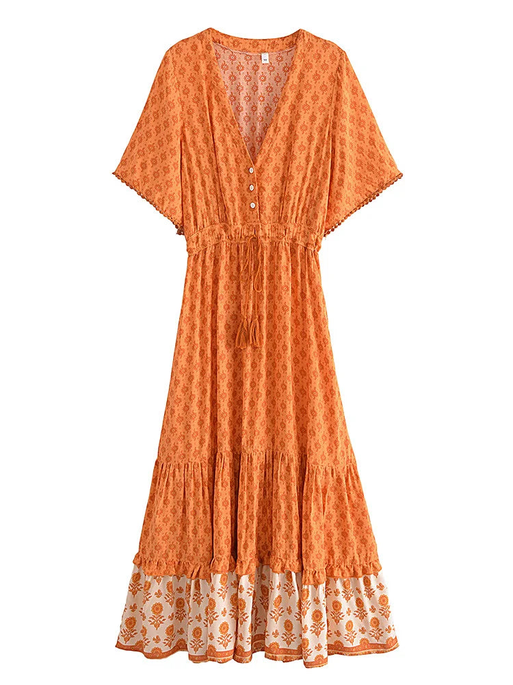 robe longue été col en V