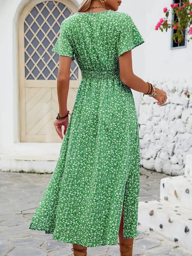 robe longue floral a pois