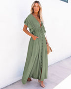 robe pour plage bohème col en V
