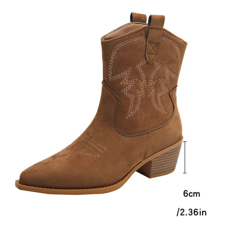 bottes femme style cow boy cuir
