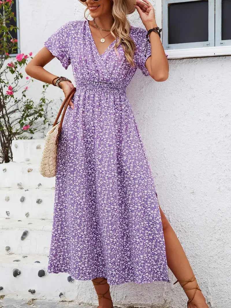 robe longue floral a pois