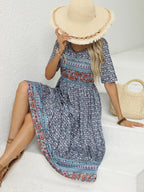 Robe bohème col rond
