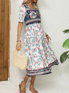 Robe bohème col rond