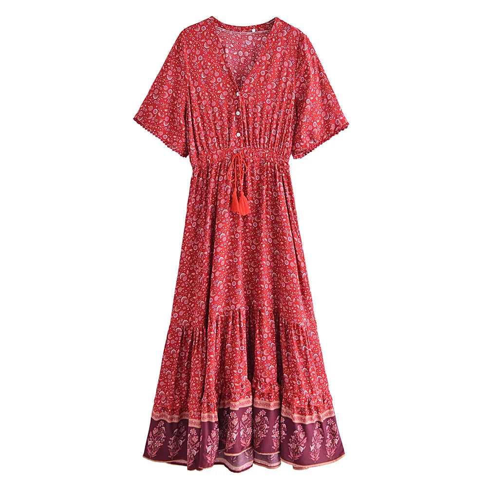 robe longue été col en V