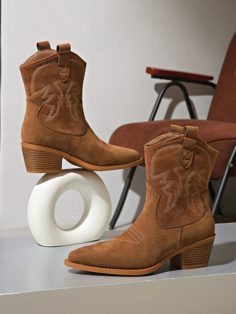 bottes femme style cow boy cuir