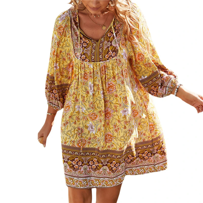 Robe courte imprimée floral