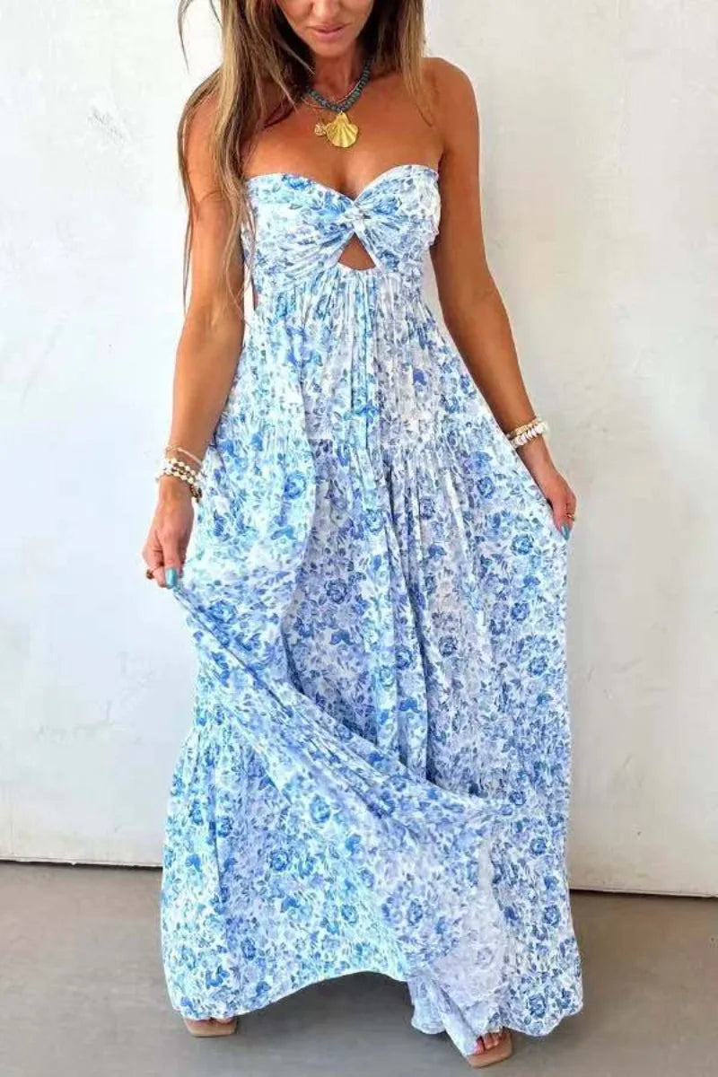 Robe bleu bohème