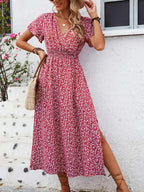 robe longue floral a pois