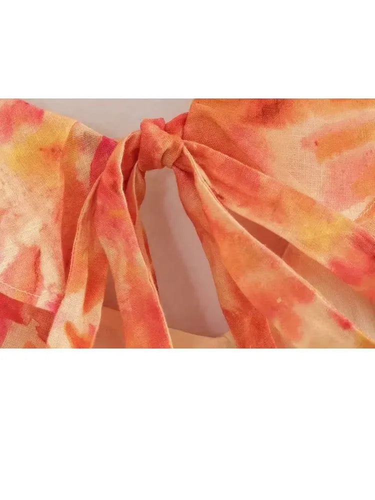 robe longue bohème orange
