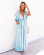 robe pour plage bohème col en V