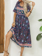 Robe bohème col rond