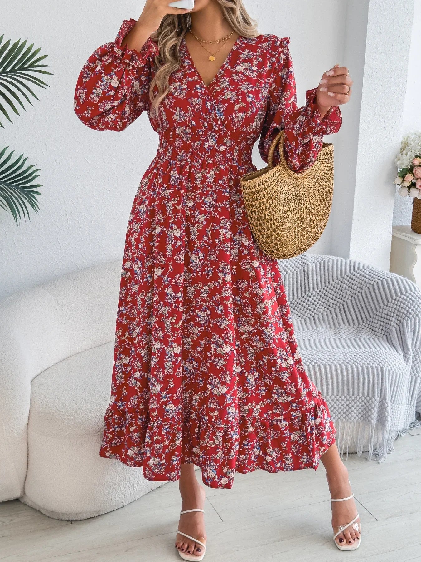 robe longue fleurie