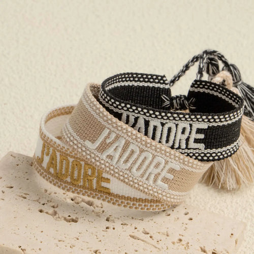 Bracelet j’adore tissu offert a partir de 50€ d'achat