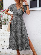 robe longue floral a pois