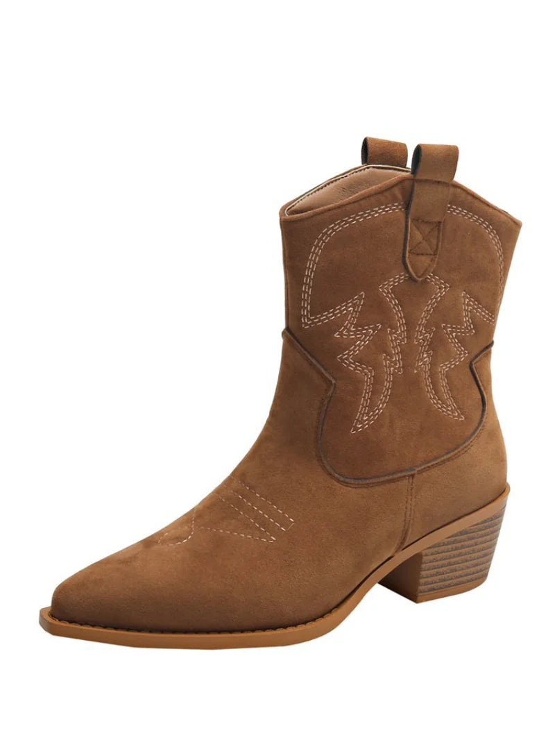 bottes femme style cow boy cuir