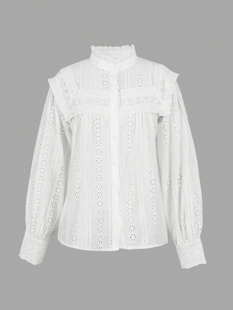 Blouse blanche dentelle
