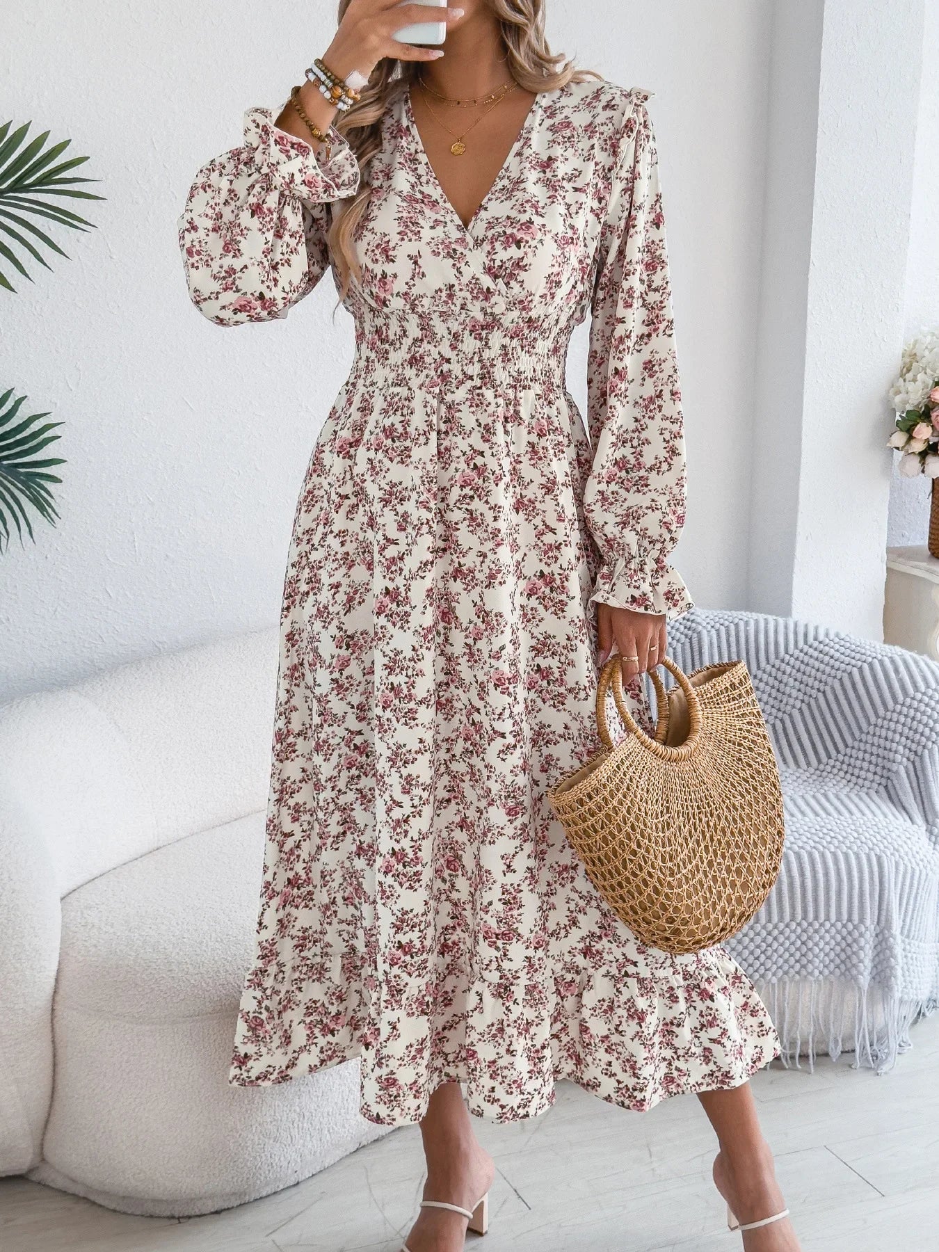 robe longue fleurie