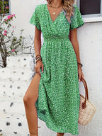 robe longue floral a pois