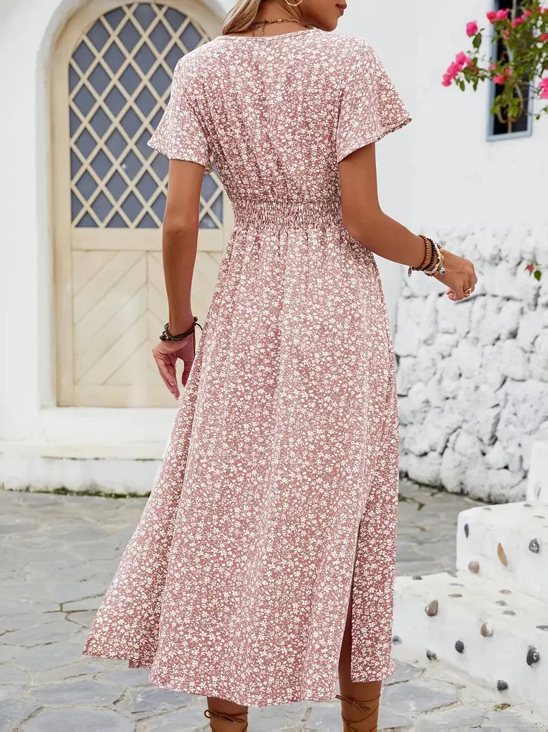 robe longue floral a pois