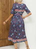 Robe bohème col rond