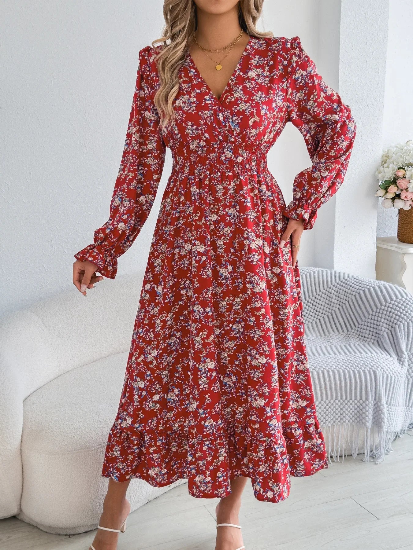 robe longue fleurie