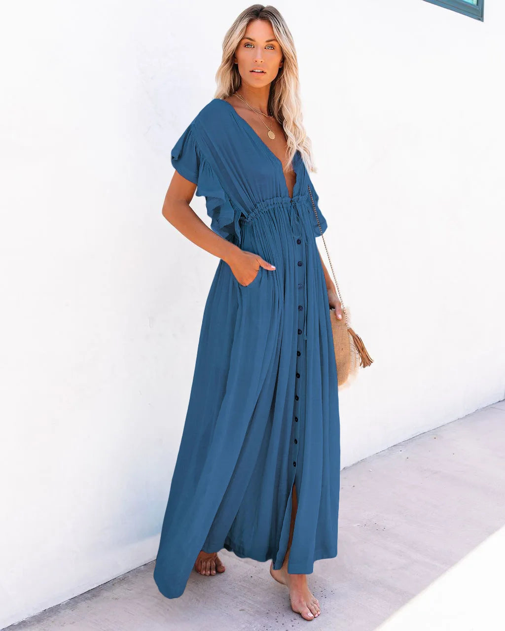 robe pour plage bohème col en V