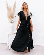 robe pour plage bohème col en V