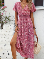 robe longue floral a pois