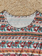 Robe bohème col rond