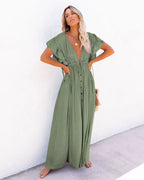 robe pour plage bohème col en V