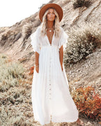 robe pour plage bohème col en V