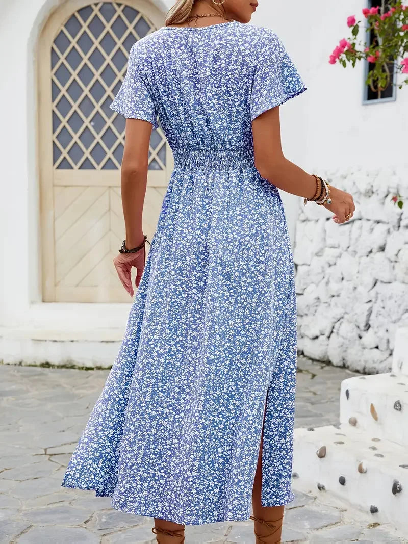 robe longue floral a pois